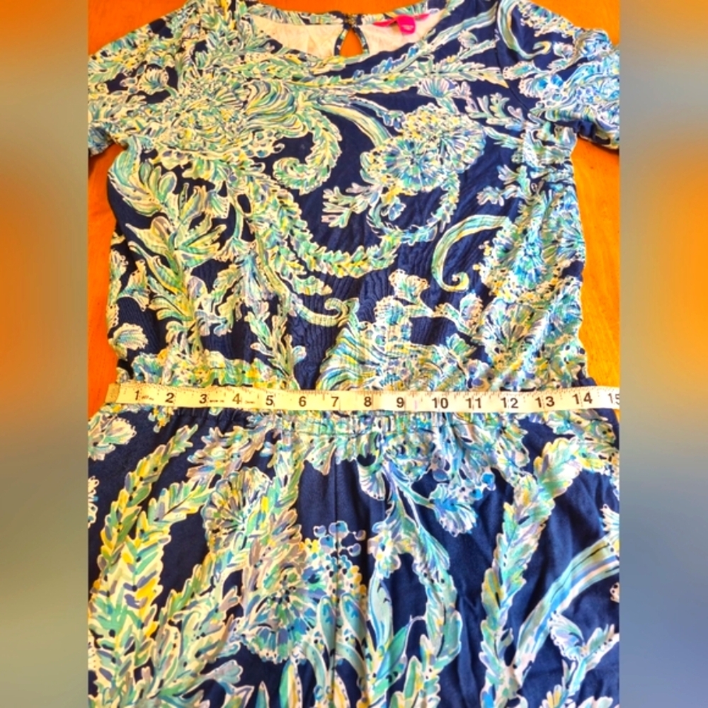 Lilly Pulitzer Navy and Aqua Paisley Dress - Picture 5 of 10